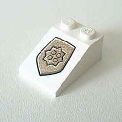 3298pb028-1G Dakpan bedrukt 33 3x2 met World City Police Badge wit gebruikt *0K000