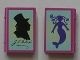 33009pb003-71g Boek met silhouettes magenta gebruikt *0D0000