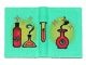 33009px1-40G Boek met rode fles turquoise, licht gebruikt *0D0000