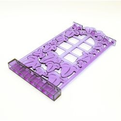 33217-51G Belville muur met raam 1x8x12 transparant paars gebruikt *0L0000
