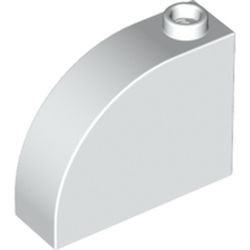 33243-1G Steen, 1x3x2 ronde top 90 graden massief wit gebruikt *1L112