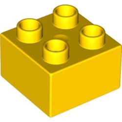 3437-3 DUPLO steen 2x2 (LET OP: DUPLO IS VRIJWEL ALTIJD PAKKETPOST) geel NIEUW *