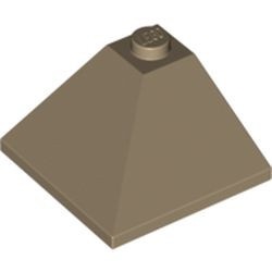 3675-69 Dakpan 33 graden hoek 3x3 BUITENZIJDE crème,donker NIEUW *1L000