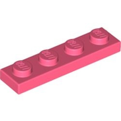 3710-220 Platte plaat 1x4 rood, koraal NIEUW *1L172+3+4