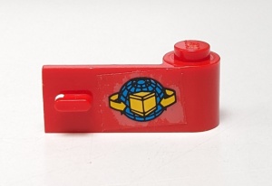 3821pb011-5G Autodeur 1x3x1 met doos, pijlen en wereldbol (Sticker), rechts rood gebruikt *5S031