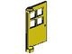 3861-3 Deur 1x4x5 met 4 raampjes- geen frame nodig geel NIEUW *1L0000