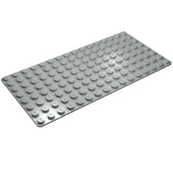 3865-9G Basisplaat 8x16 (geen nopgaten onder) lichtgrijs (klassiek) gebruikt *3K000