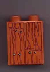 4066pb086-68G DUPLO steen 1x2x2 Houtpatroon oranje, donker gebruikt *
