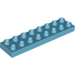 44524-42G DUPLO plaat 2x8 blauw, midden gebruikt *