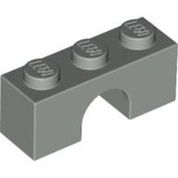 4490-9G Steen, boog 1x3x1 hoog lichtgrijs (klassiek) gebruikt *1L404