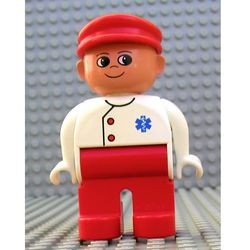 4555pb129G Duplo, dokter met rode pet gebruikt *