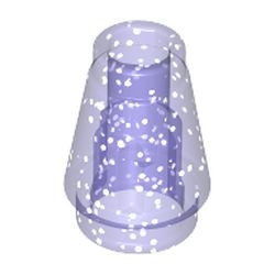 4589b-102 Kegel 1x1x1 transparant paars, glitter NIEUW *1L084