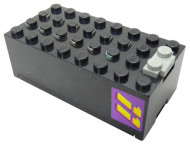 4760pb09-11G Batterijbox 9 volt klein compleet "11" in geel op paarse sticker Sets 3038,8266) zwart gebruikt *