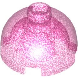 553-224 Steen, 2x2x1 dome TOP Satijn trans-donkerroze NIEUW *1L082