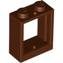 60592-88 Raam 1x2x2- vlak (NIEUWE stijl) ZONDER GLAS bruin, roodachtig NIEUW *1L303