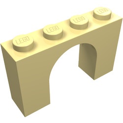 6182-33G Steen, boog 1x4x2 hoog geel, licht gebruikt *1L265