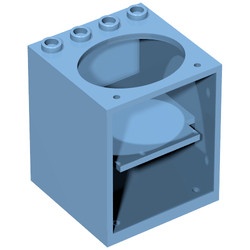 6197-42 Kast 4x4x4 met gat voor wasbak (zonder deur) PAKKETZENDING blauw, midden NIEUW *1O004