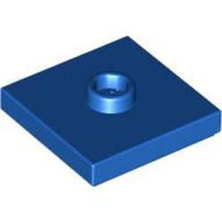 87580-7 Platte plaat 2x2 1 centrale nop blauw NIEUW *1L348/9