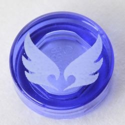 98138pb034-51 Tegel 1x1 ROND Elves wind Power Icon transparant paars NIEUW *
