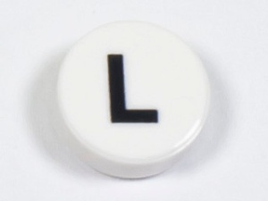 98138pb222 Tegel 1x letter L wit NIEUW *0L0000