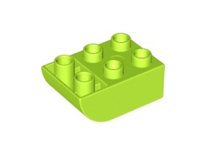 98252-34 DUPLO steen 2x3 gebogen bodem lime NIEUW *