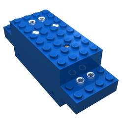 bb0006-7G Motor, Treinmotor 4,5 volt (batterijtrein) 12x4x 3 1/3 PAKKERZENDING blauw gebruikt *5D0000
