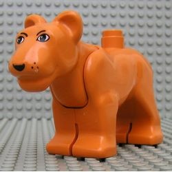 bigcat01c01pb01-29G DUPLO leeuwin met beweegbaar hoofd (PAKKETPOST) oranje, aardekleurig gebruikt *