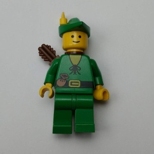 cas123aG Boswachter, groen vest en benen, gele pluim gebruikt *0M0000