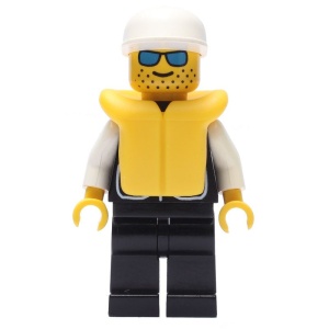 cop020G POLITIE - Sheriff, Black benen, witte armen, witte Cap, Life Vest, blauw SunGlases gebruikt *0M0000