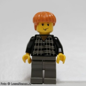 hp032 Ron Weasley, Black Torso, Dark Gray benen NIEUW *0M0000