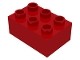 HU87084-5 COMPATIBEL met DUPLO steen 2x3 (Hubelino) rood NIEUW *