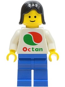 oct010 Octan - witte Logo met Black Female Hair, blauw benen NIEUW *0M0000