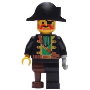 pi002G Kapitein Roodbaard met piratenhoed zonder doodshoofd geen epaulette gebruikt *0M0000