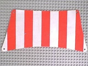 sailbb05-1G Zeil 30x15 Rode dikke strepen (Bodem) wit gebruikt *5D000
