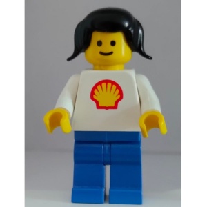 shell004G Shell - Classic - blauw benen, zwart haar met staartjes (Gedrukt logo) gebruikt *0M0000