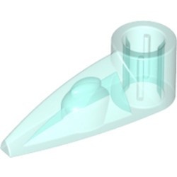 x346-15 Deurknop/Tand 1x3 met asgat transparant lichtblauw NIEUW *1L068