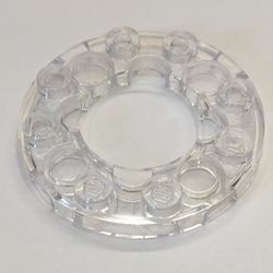 11833-12 Platte plaat 4x4 rond met 2X2 gat in midden transparant NIEUW *1L219