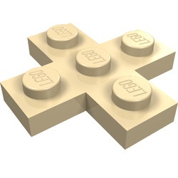 15397-2 Platte plaat 3x3 kruis crème NIEUW *1L0000