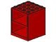 2-5G Kast 4x4x4 voor laatjes zonder deurgaten (PAKKETZENDING) rood gebruikt *1O004