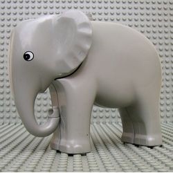 2177c01pb01-9G DUPLO olifant met beweegbaar hoofd (PAKKETPOST) lichtgrijs (klassiek) gebruikt *