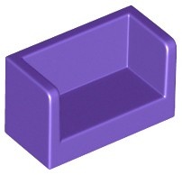 23969-89 Paneel 1x1x2 bankje met zijkanten paars, donker NIEUW *1L0000
