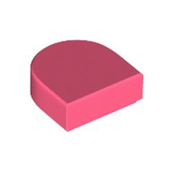 24246-220 Tegel 1x2 halve circel (Stadium) rood, koraal NIEUW *1L0000