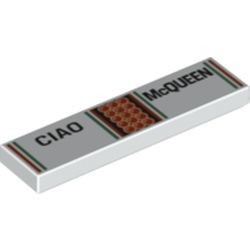 2431pb192-1G Tegel 1x4 CIAO en McQUEEN wit gebruikt *5t04-02
