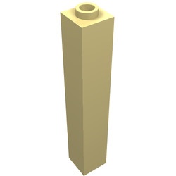 2453a-33 Steen 1x1x5 OPEN nop geel, licht NIEUW *5K0000