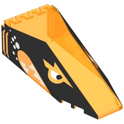 2507pb01-18G Cockpit glas 10x4x2 1/3 met Aquashark motief transparant neonoranje gebruikt *3L0000