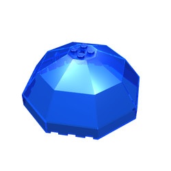 2598-14G Ruit 10x10x4 achtkantig (groot) transparant donkerblauw gebruikt *