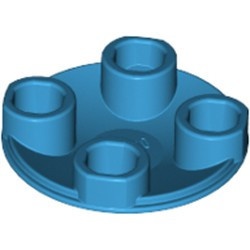 2654-153 Platte plaat 2x2 rond afgeronde bodem blauw, donkerazuur NIEUW *1L137
