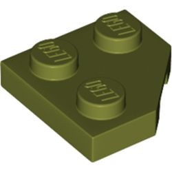 26601-155 Wig plaat 2x2 afgekapt hoekje groen, olijf NIEUW *1L221+2