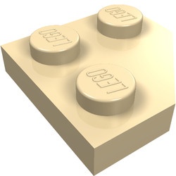 26601-2 Wig plaat 2x2 afgekapt hoekje crème NIEUW *1L221+2