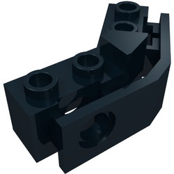 2991-11G Technic, gebogen steen 1x2 - 1x2 met bumperhouder zwart gebruikt *